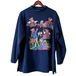 Vintage Basic Editions Grandma Core Teddy Bear Sweater- size 1X Made in USA